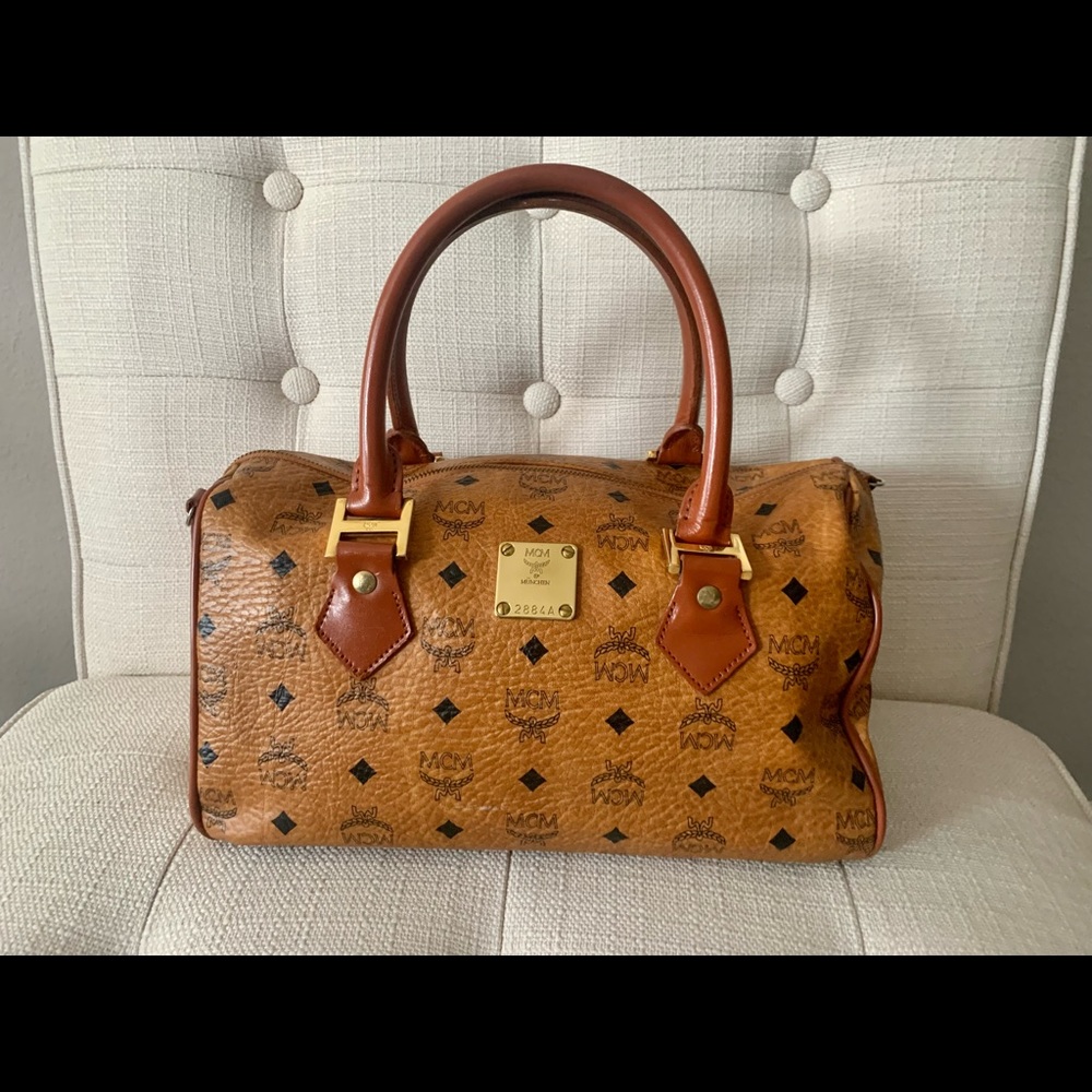 Mcm Monogram Boston Bag~Authentic ~ - image 1